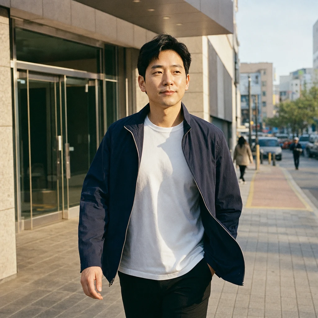 상담을 마치고 여유롭게 거리를 걷는 모습