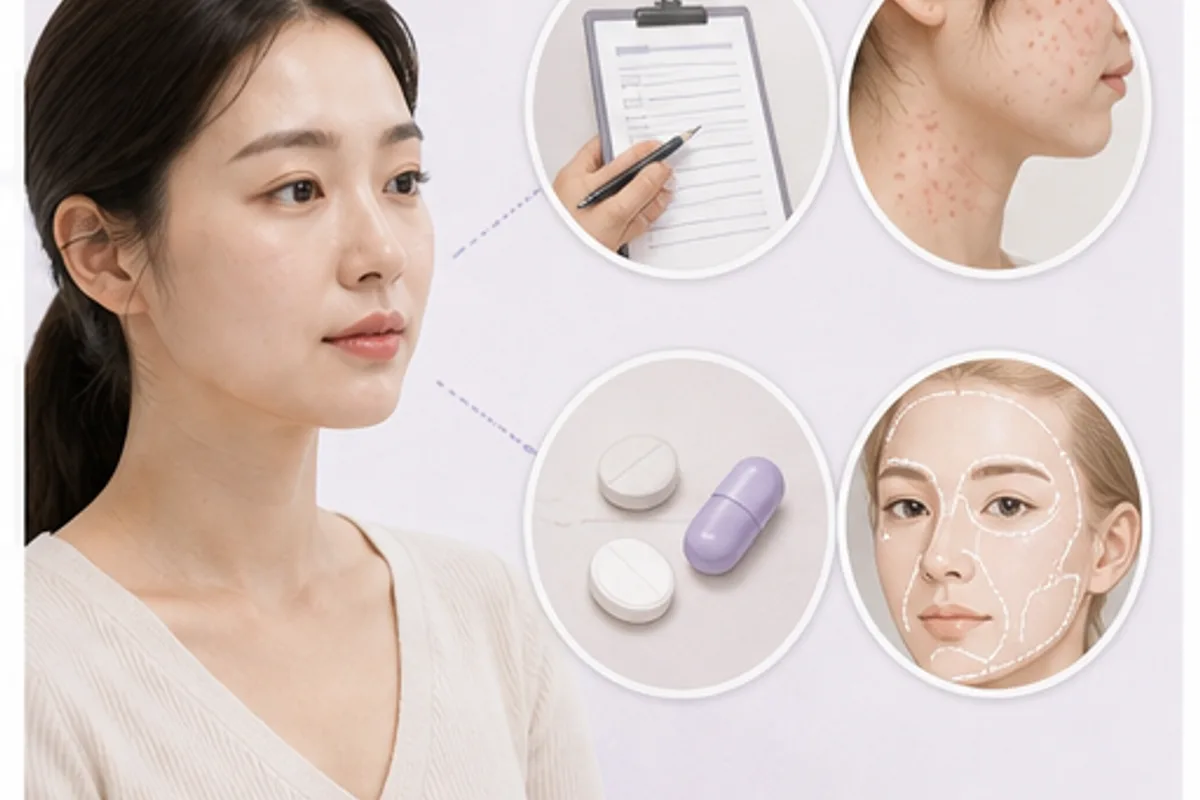 의료기기와 화장품 허가사항의 차이 및 얼굴 부위별 피부 두께를 나타낸 이미지