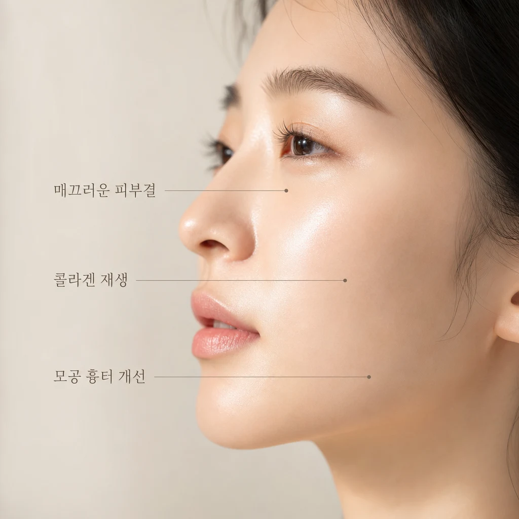고주파 에너지를 통한 콜라겐 리모델링으로 매끄러워진 피부 결